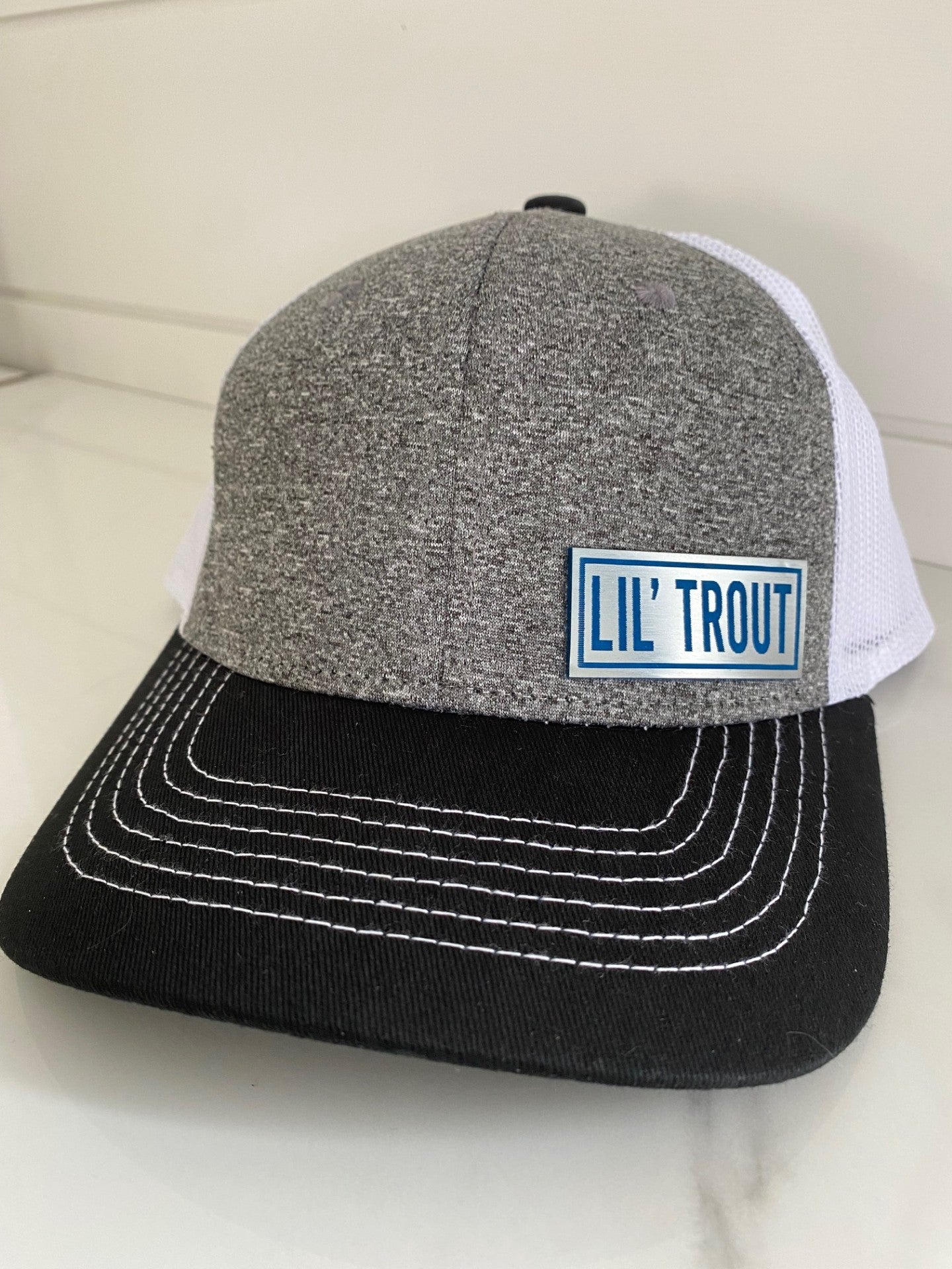 "LIL' TROUT" Brushed Stainless Patch Hat