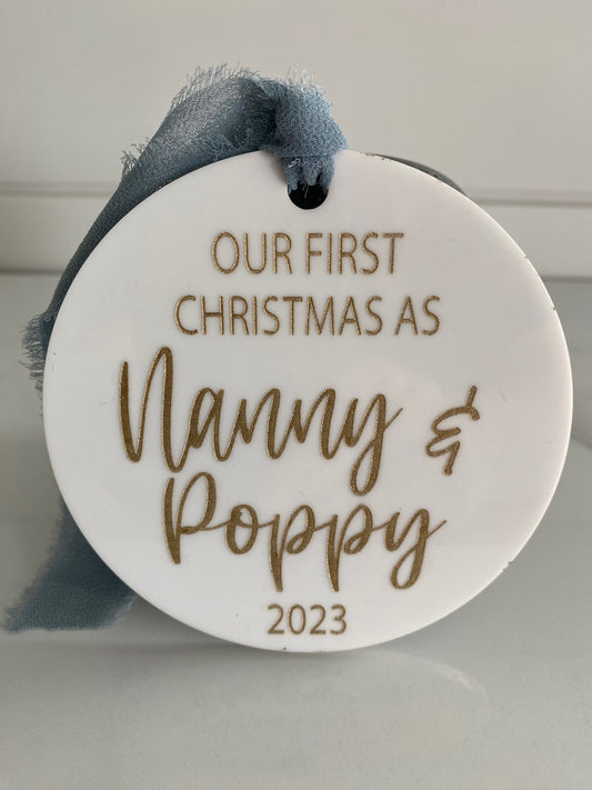 "Our First Christmas as Nanny & Poppy" Ornament