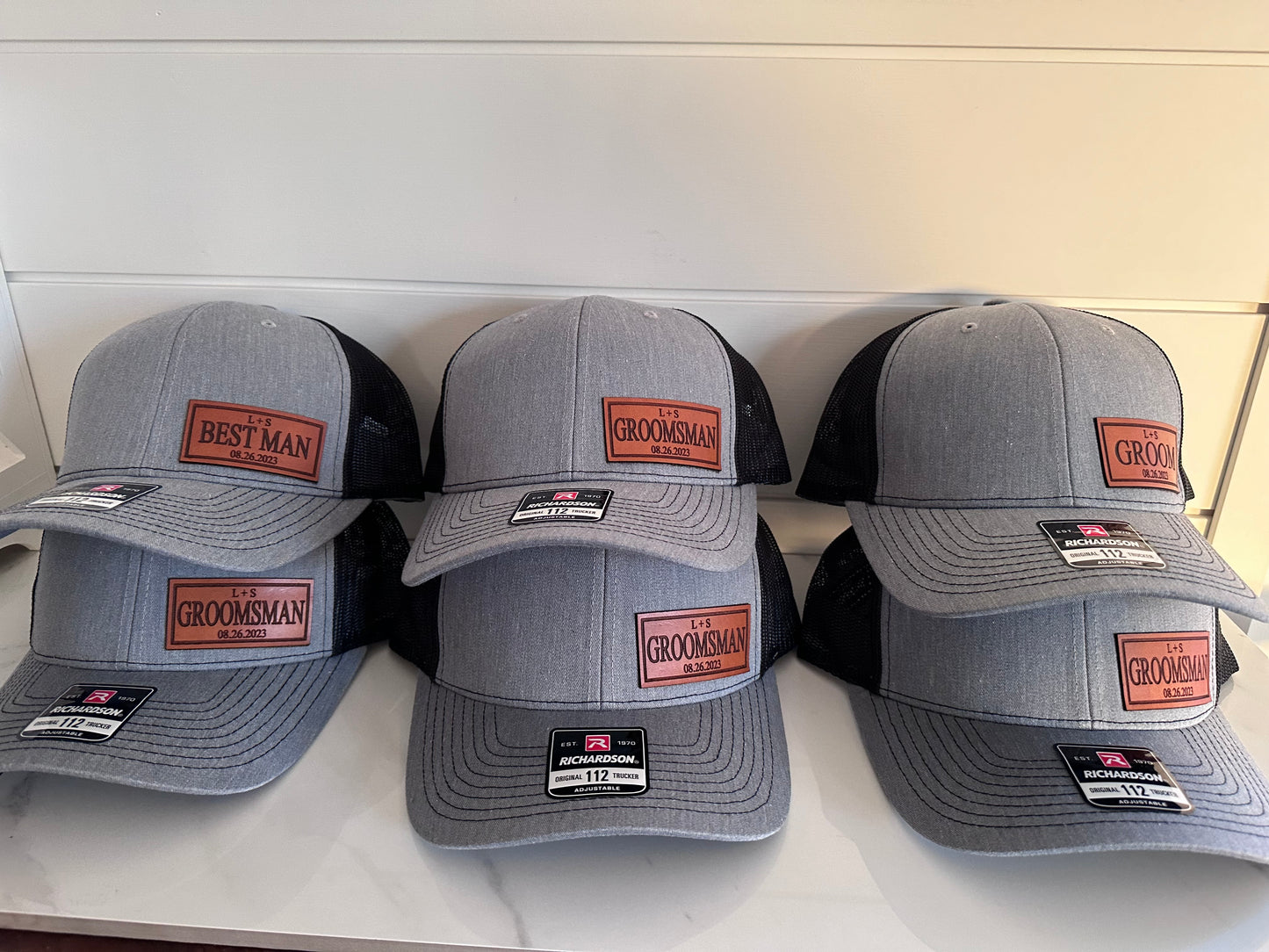 Custom Leather Patch Wedding Hats
