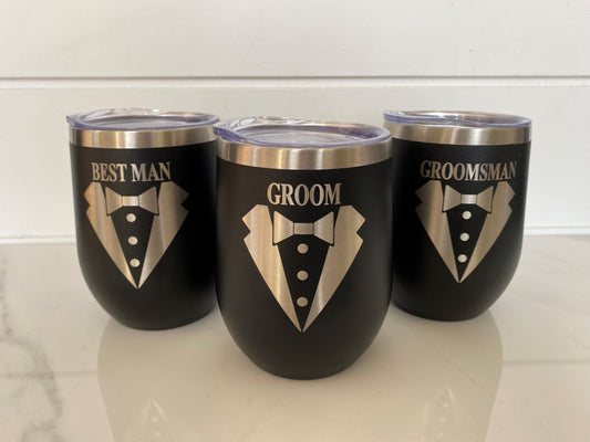 "Groomsman" 12 oz Wine Tumbler