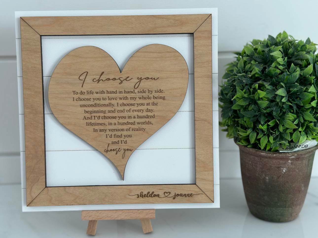 "I Choose You" Engraved Sign