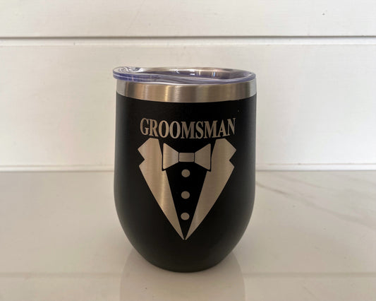 "Groomsman" 12 oz Wine Tumbler