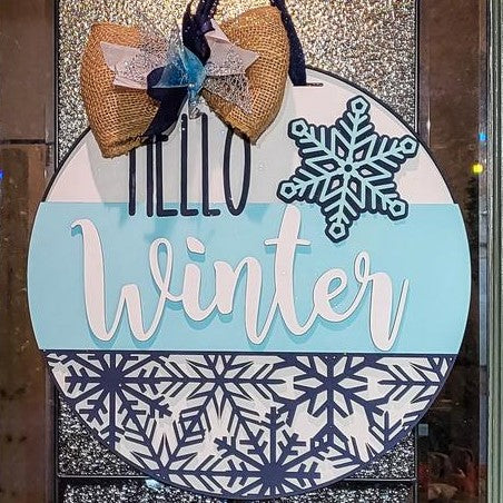 "Hello Winter" 15" Round