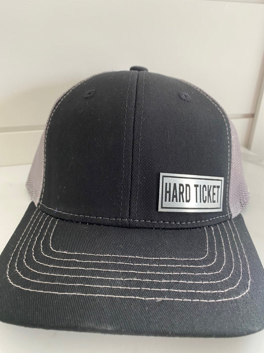 "HARD TICKET" Brushed Stainless Patch Hat