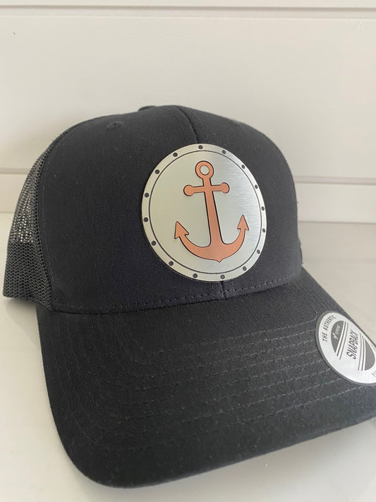 Brushed Stainless with Copper Anchor Inlay