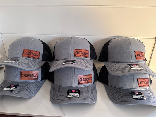 Custom Leather Patch Wedding Hats