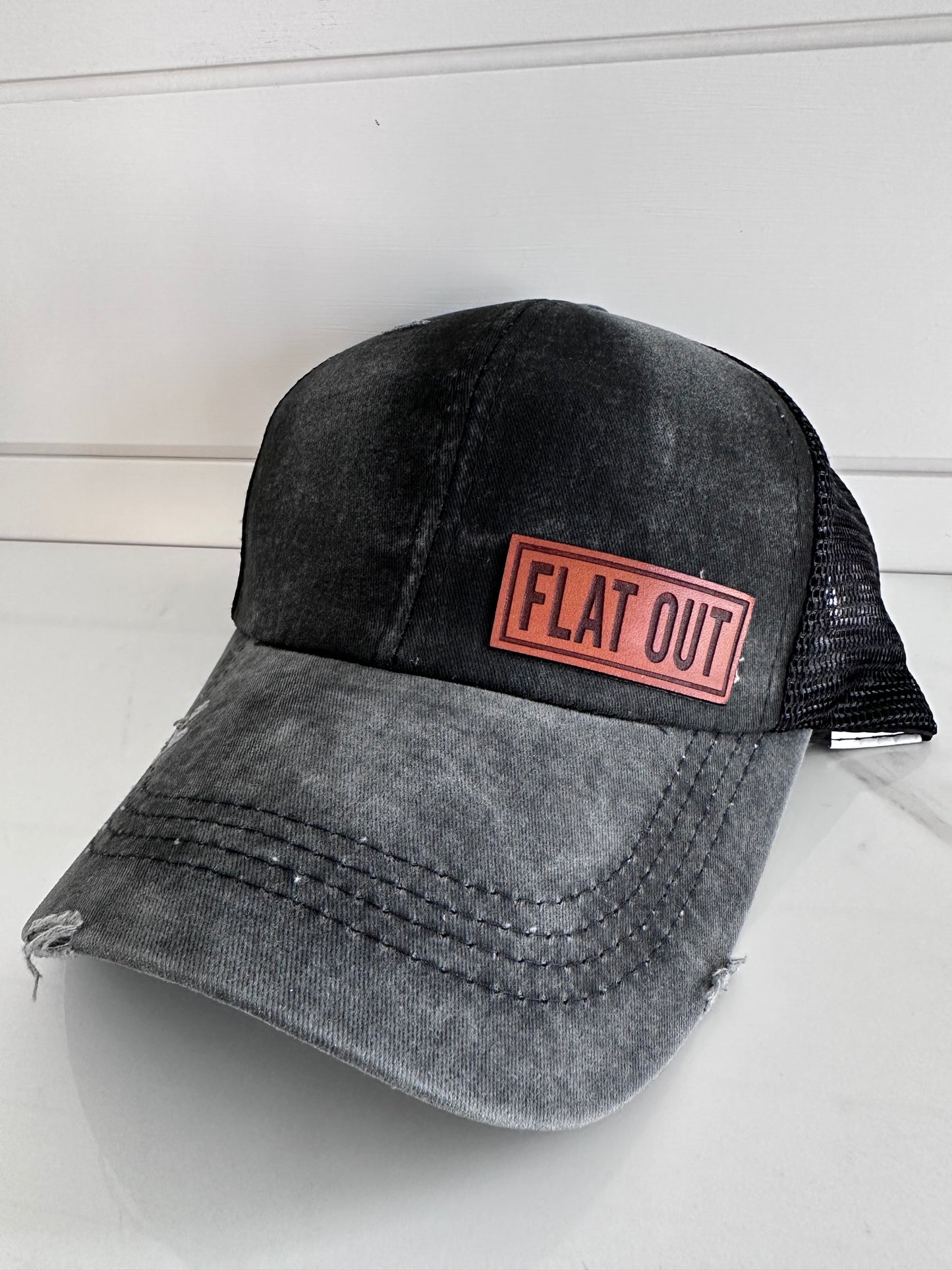 "Flat Out" Leather Patch Hat