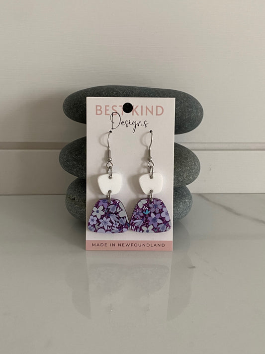 Glitter Floral Earrings Style 1