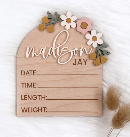 Floral Birth Stat Sign