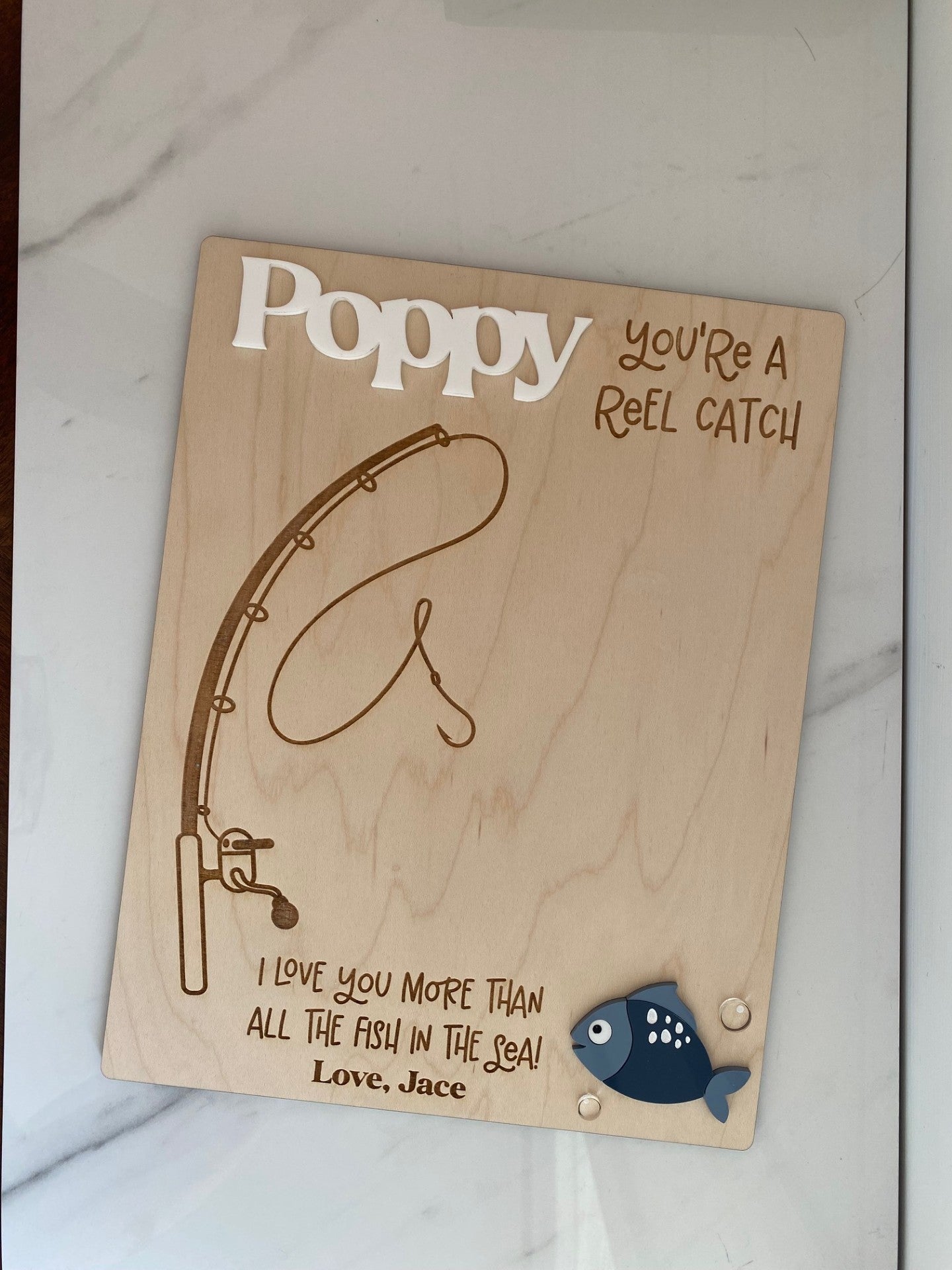 "You're a Reel Catch" Father's Day Handprint Sign