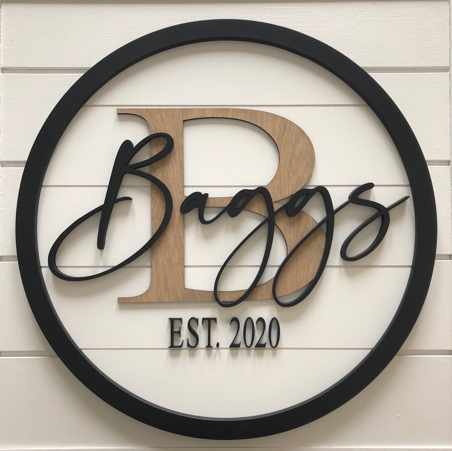 Sign Initial Name Example Custom Initial/Name/Established Sign – The Modern Saltbox