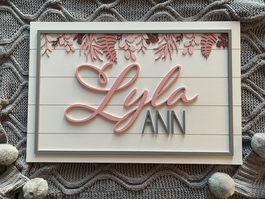 Botanical Custom Nursery/Kid's Room Sign Style 2