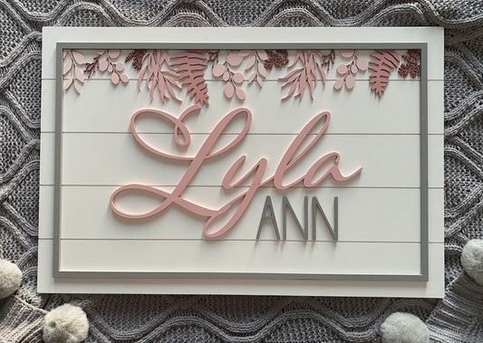 Botanical Custom Nursery/Kid's Room Sign Style 2