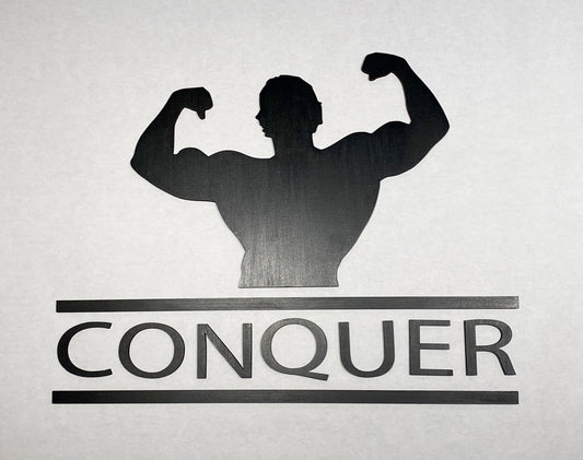 "Conquer" Bodybuilder 3D Wall Art