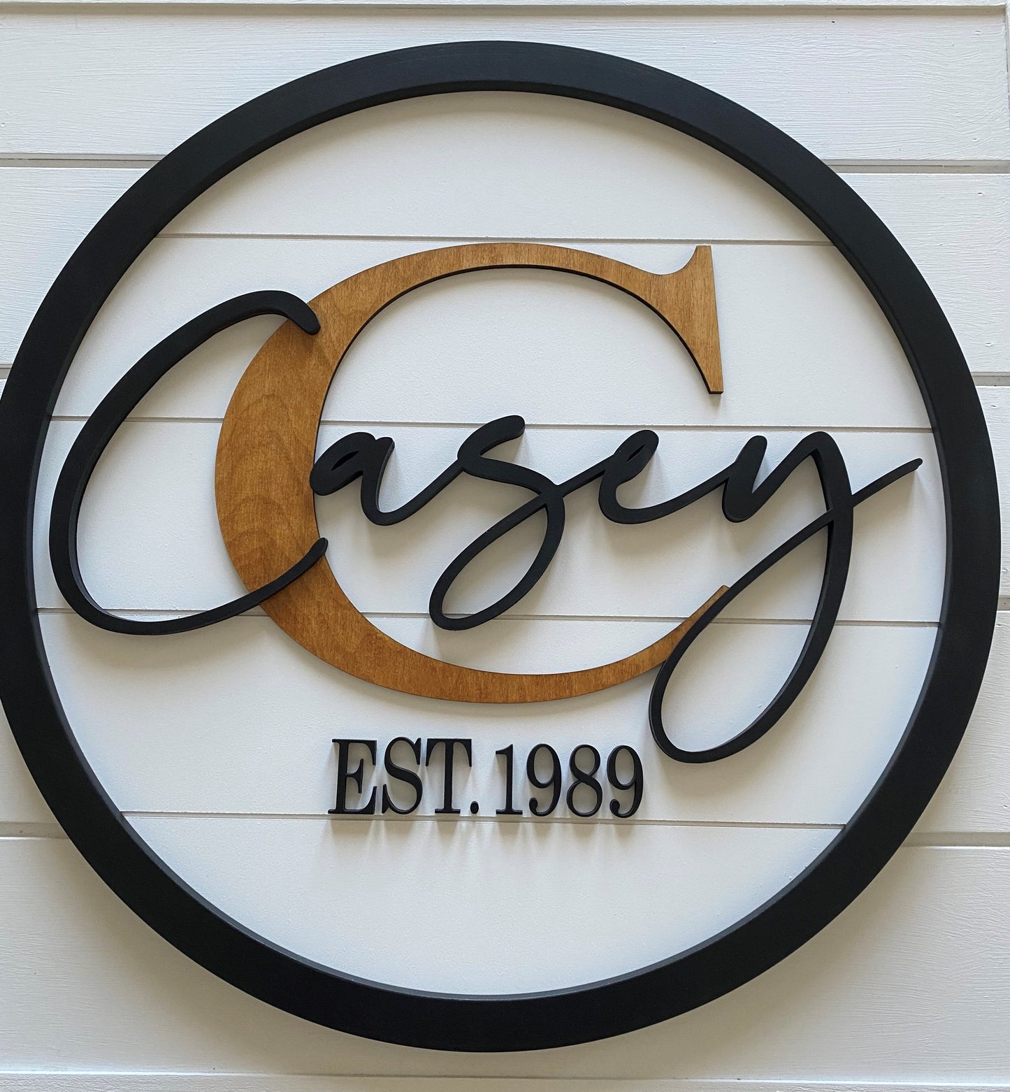 Sign Initial Name Example Custom Initial/Name/Established Sign – The Modern Saltbox