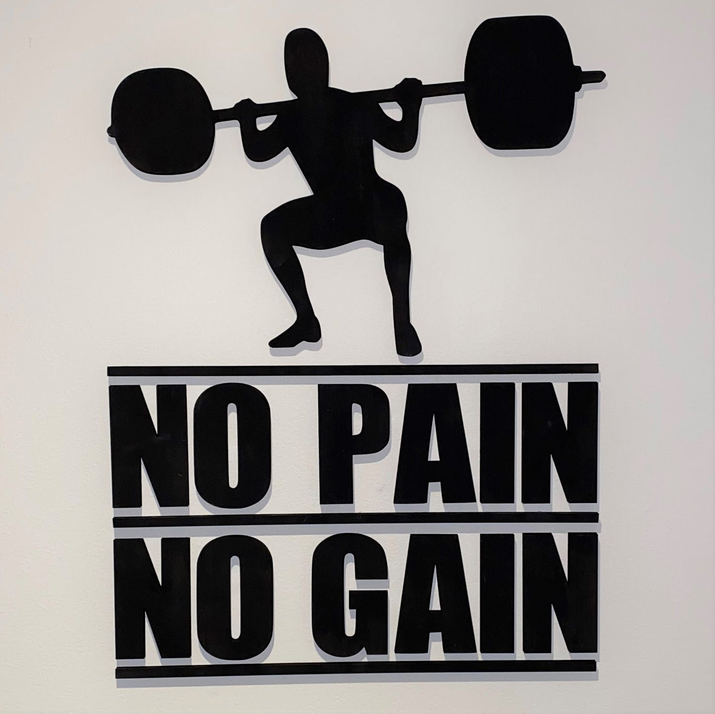 "No Pain No Gain" Bodybuilder 3D Wall Art